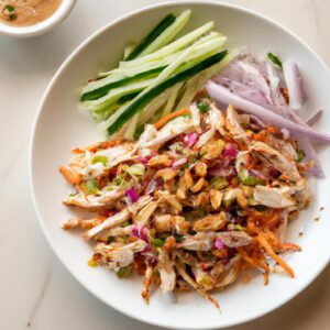 Asian Chicken Salad with Peanut Dressing Healthy Lunch Recipe