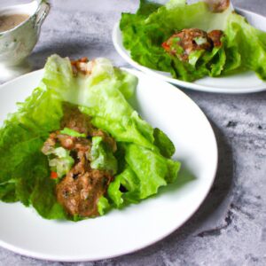 Asian Turkey Lettuce Wraps with Peanut Sauce Lunch Recipe