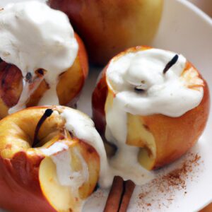 Baked Cinnamon Apples with Greek Yogurt Healthy Dessert Recipe