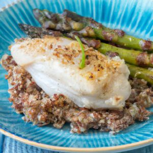 Baked Cod with Quinoa and Roasted Asparagus Healthy Lunch Recipe