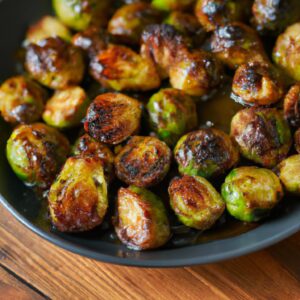 Balsamic Glazed Roasted Brussels Sprouts Side Dish Recipe