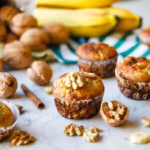 Banana Walnut Breakfast Muffins Easy Homemade Recipe