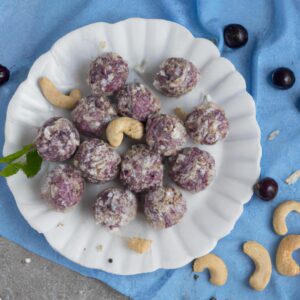 Blueberry Coconut Energy Balls with Cashews Healthy Dessert Recipe