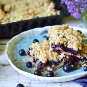 Blueberry Crumble Bars with Oatmeal Topping Delicious Dessert Recipe