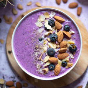 Blueberry and Almond Smoothie Bowl Healthy Snack Recipe