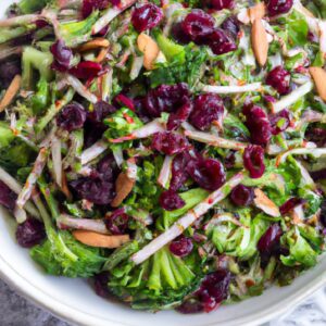 Broccoli Slaw with Cranberries Almonds and Poppy Seed Dressing Healthy Salad Recipe