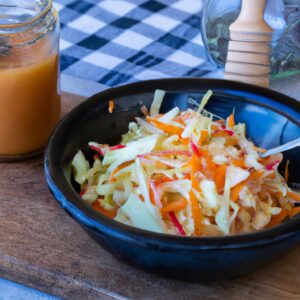 Cabbage and Carrot Slaw with Apple Cider Vinegar Dressing Side Dish Recipe