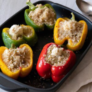 Caprese Quinoa Stuffed Bell Peppers Healthy Lunch Recipe