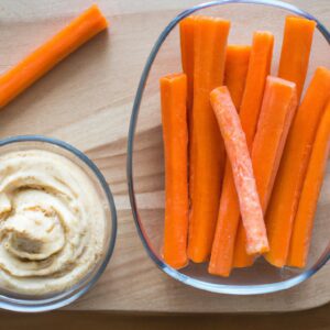 Carrot Sticks with Hummus Healthy Snack Recipe