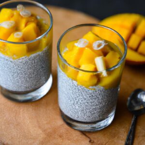 Chia Seed Pudding with Mango and Coconut Healthy Snack Recipe