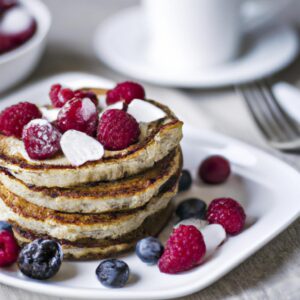 Coconut Flour Pancakes with Mixed Berries Healthy Breakfast Recipe