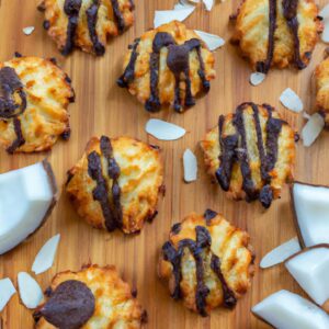 Coconut Macaroons with Dark Chocolate Drizzle and Almonds Delicious Dessert Recipe