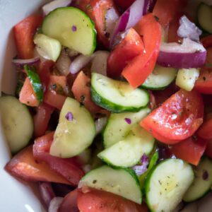 Cucumber and Tomato Salad with Red Onion and Balsamic Vinegar Dinner Recipe