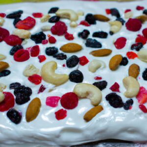 Frozen Yogurt Bark with Berries and Nuts Healthy Snack Recipe