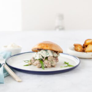 Greek Turkey Burger with Tzatziki Sauce Lunch Recipe