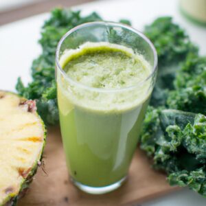 Green Goddess Smoothie with Kale and Pineapple Breakfast Recipe