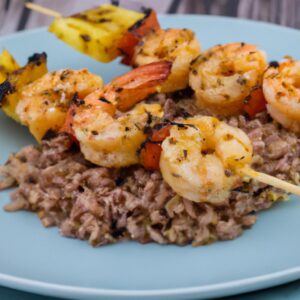 Grilled Shrimp and Pineapple Skewers with Brown Rice Dinner Recipe