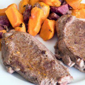 Grilled Steak with Sweet Potato Wedges Main Dish Recipe