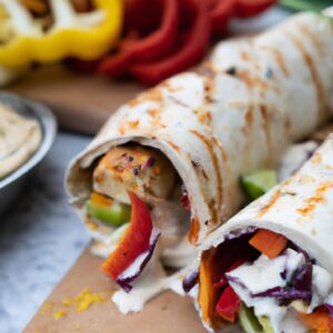 Grilled Vegetable and Hummus Wrap Healthy Dinner Recipe