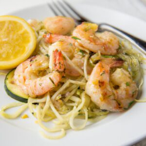 Lemon Garlic Shrimp with Zucchini Noodles Healthy Dinner Recipe