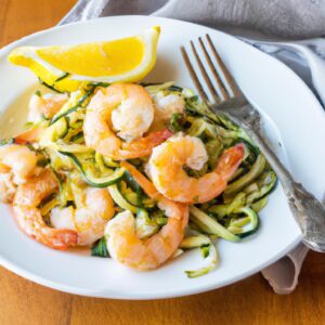 Lemon Garlic Shrimp with Zucchini Noodles Healthy Main Dish Recipe