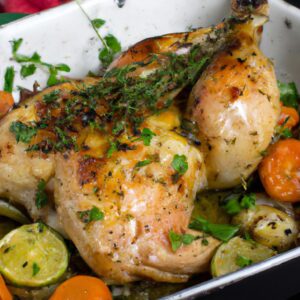 Lemon Herb Roasted Chicken with Vegetables Main Dish Recipe