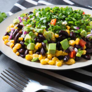 Mexican Chopped Salad with Black Beans Corn Avocado and Cilantro Lime Dressing