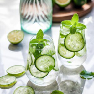 Minty Cucumber Lime Infused Water Refreshing Beverage Recipe