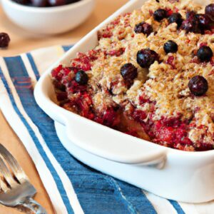 Mixed Berry Cobbler with Quinoa Oatmeal Topping Delicious Dessert Recipe