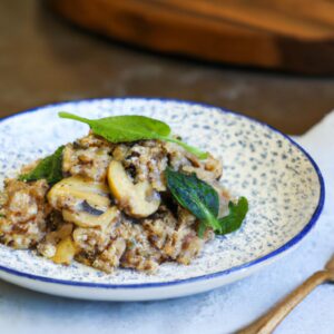 Mushroom and Spinach Quinoa Risotto Healthy Main Dish Recipe