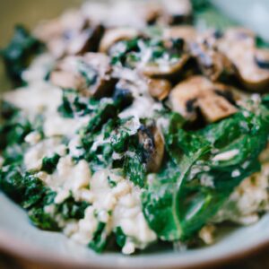 Mushroom and Spinach Risotto Creamy Dinner Recipe