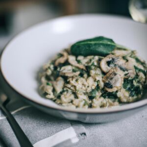 Mushroom and Spinach Risotto Delicious Dinner Recipe