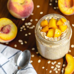 Peach Pie Overnight Oats Easy Breakfast Recipe