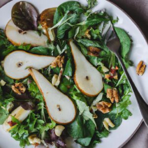 Pear and Walnut Salad with Mixed Greens Refreshing Salad Recipe