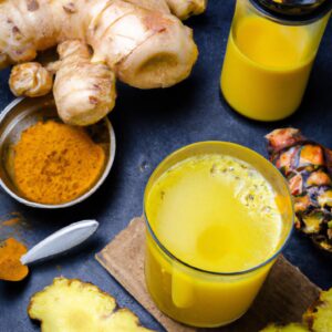 Pineapple Ginger Juice with Turmeric Refreshing Beverage Recipe