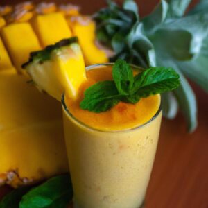 Pineapple Mango Mint Smoothie Refreshing Beverage Recipe