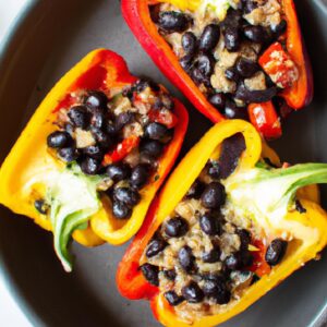 Quinoa Stuffed Bell Peppers with Black Beans and Corn Side Dish Recipe