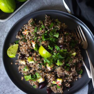 Quinoa and Black Bean Salad with Lime Cilantro Dressing Healthy Lunch Recipe