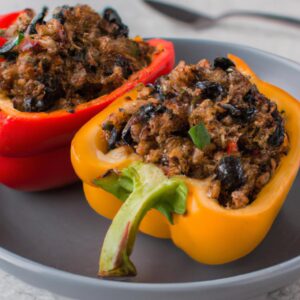 Quinoa and Black Bean Stuffed Bell Peppers Healthy Snack Recipe