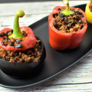 Quinoa and Black Bean Stuffed Mini Peppers Healthy Snack Recipe