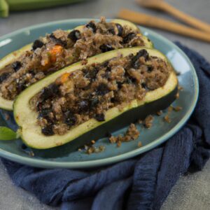 Quinoa and Black Bean Stuffed Zucchini Healthy Main Dish Recipe