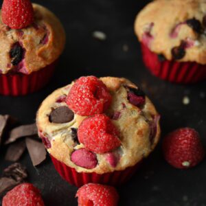 Raspberry Chocolate Chip Muffins with Almond Flour Gluten Free Dessert