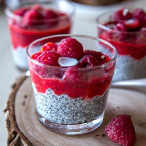 Raspberry Coconut Chia Pudding Healthy Dessert Recipe