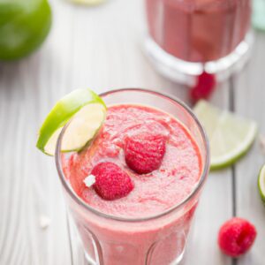 Raspberry Lime Coconut Water Smoothie Refreshing Beverage Recipe