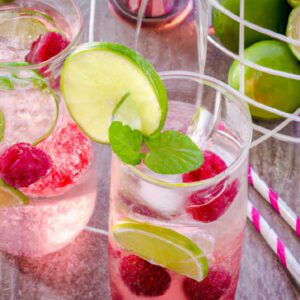 Raspberry Limeade Spritzer Refreshing Beverage Recipe