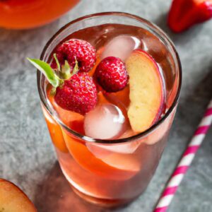 Raspberry Peach Iced Tea Refreshing Beverage Recipe