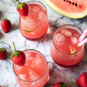 Refreshing Watermelon Strawberry Lemonade Beverage Recipe