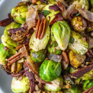 Roasted Brussels Sprout Salad with Bacon Pecans and Maple Dijon Dressing Salad Recipe