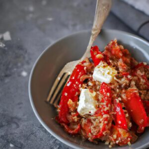 Roasted Red Pepper and Feta Quinoa Flavorful Side Dish Recipe