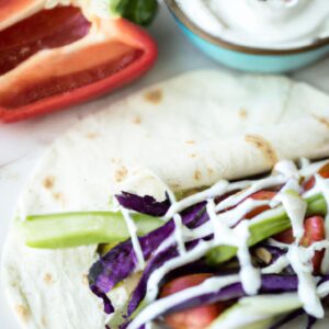 Roasted Vegetable and Hummus Wrap Healthy Lunch Recipe